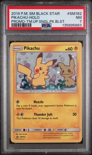 2019 POKEMON SM BLACK STAR PROMO TEAM UP SINGLE PACK BLISTERS PIKACHU-HOLO PSA 7