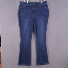 NYDJ Jeans Womens 14 Blue Denim Slim Bootcut High Rise Lift Tuck Tech Preppy
