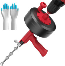 Drain Snake Plumbing Drill Adapter 35Ft Heavy Duty Flexible Sink Steel Auger