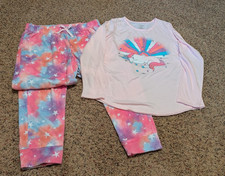 Wonder Nation Girl's Warm Pajama Set Unicron pink In size 18 XXL