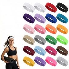 24 Pack Sports Headbands Non Slip Elastic Stretchy Soft Hairbands for Women M...