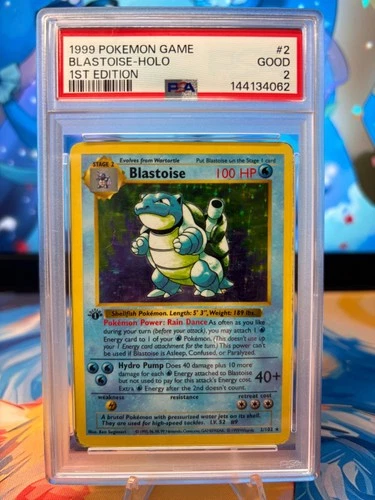 PSA 2 Blastoise 002/102 Base Set 1st Edition Shadowless Holo Pokemon Card