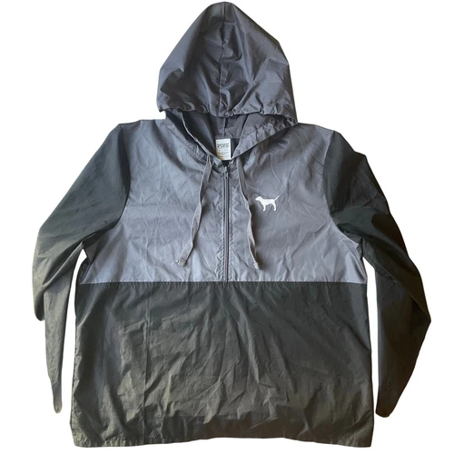 UNDERCOVER Giacca donna rosa Victoria’s Secret con cappuccio taglia M L mezza zip grigio leggero