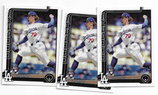 2025 TOPPS SERIES 1 BASEBALL JUSTIN WROBLESKI ROOKIE No.204 DODGERS (3 CARDS)