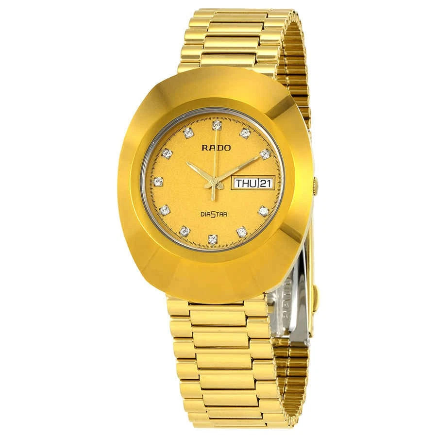 Reloj para hombre Rado Diastar cuarzo esfera dorada diamante R12393633