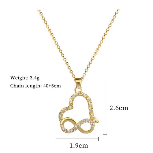 Collana in acciaio inox ciondolo CUORE INFINITO ZIRCONE donna idea regalo - Foto 3 di 5