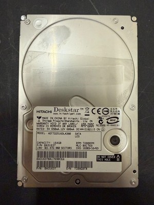 Hitachi Deskstar HDT722516DLA380 164GB 7200RPM 3.5  IDE HDD