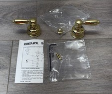 Pair of Delta Brass Handles - Neostyle Collection Model H25PB New Old Stock 