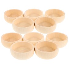 Miniature Wooden Bowls: 52mm Mini Unpainted Blank Wood Bowls For Handicraft