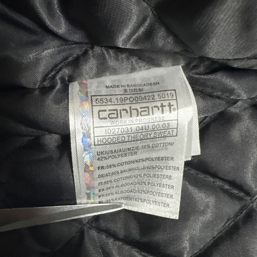 New Carhartt Work in Progress Black Corduroy Trucker Jacket Men's Size Medium - Picture 11 of 12