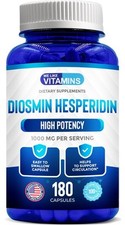 Diosmin Hesperidin 1000mg Capsules for Healthy Circulation 180 Count
