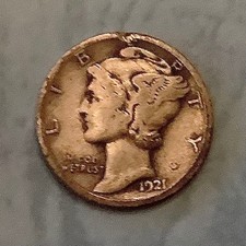 1921 D Mercury Dime 10 Cents