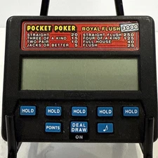 Vintage Pocket Poker 3000 Handheld Electronic Game by Radica – Works Great