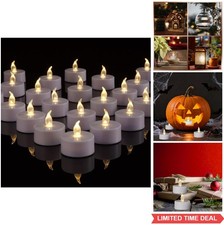 Flameless LED Tea Lights 24 Pack Battery Operated Warm White Flickering Candles