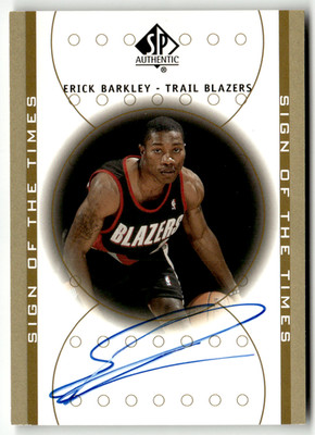 2001 Upper Deck NBA Basketball Card No. EB Erick Barkley On-Card Auto