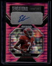 2023 Panini Prizm Draft Picks #SS-ELR Eli Ricks Auto Neon Pink Pulsar #/15