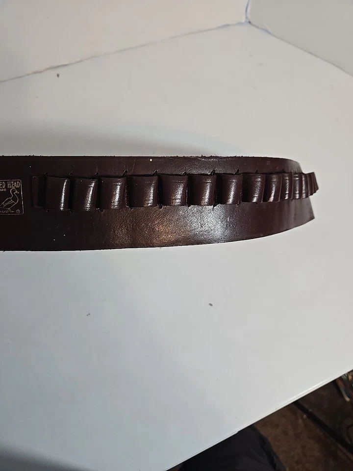 Vintage leather Red Head Ammo belt leather Ammo Belt - Image 3 of 4
