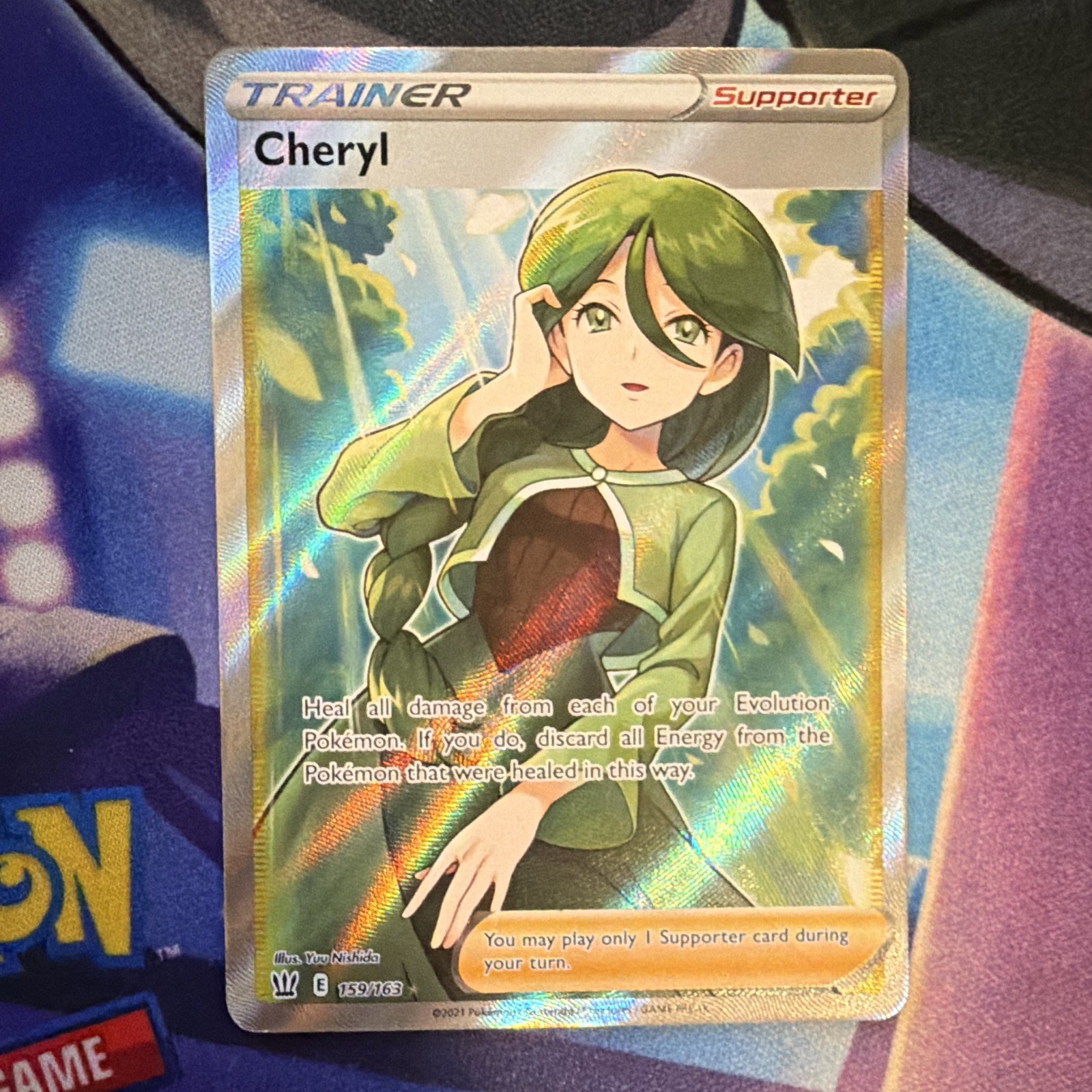 Pokemon TCG Cheryl 159/163 Swsh05 Battle Styles Full Art Holo Ultra Rare EN 2021