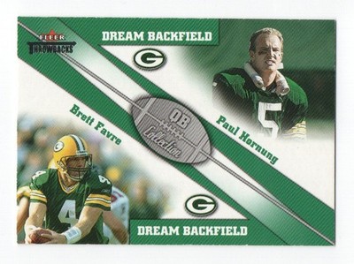 2002 Fleer Throwbacks Brett Favre Paul Hornung  Dream Backfield  Packers 1 DB