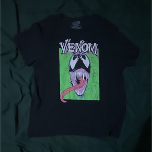 Marvel Men's XL Black Venom Graphic Print Cotton Crew Neck Short Sleeve Tee