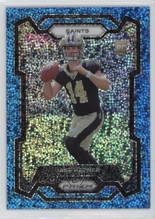 2023 Panini Prizm Rookies Blue Sparkle 82/96 Jake Haener #374 Rookie RC 08mg