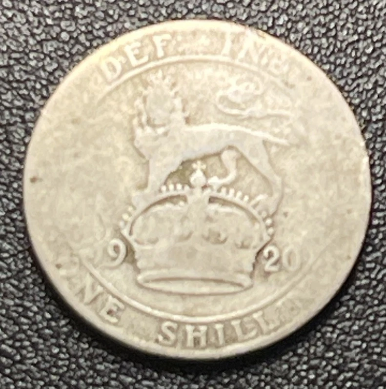 1920 Great Britain One Shilling Coin England Circulated - Image 2 of 4