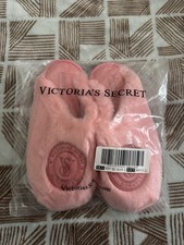 Victoria's Secret Signature Pink Faux Fur Slip-On Women's Slippers