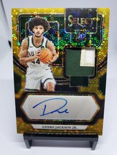 2023 Andre Jackson Jr RC Panini Select Rookie Jersey Gold Disco Autograph 2/10  