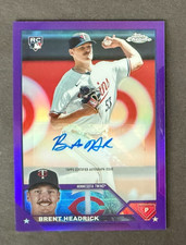 2023 Topps Certified (Chrome) SIGNED: Brent Headrick, TWINS, Purple 005/250