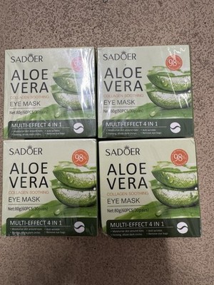4x 60 Pieces / Box SADOER Aloe Vera Collagen Eye Mask Anti Dark Circles Bags