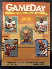 GAME DAY: PRO FOOTBALL HALL OF FAME SOUVENIR YEARBOOK, 1983 Steelers vs Saints
