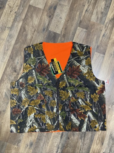 New Master Sportsmen Rugged Outdoor Gear Reversible 4XL Camo Hunting Vest Orange - Picture 1 of 2