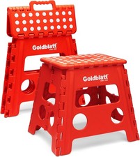 Goldblatt 2PC 12.5" Folding Step Stool Heavy-Duty Plastic Portable Stool 300 lbs