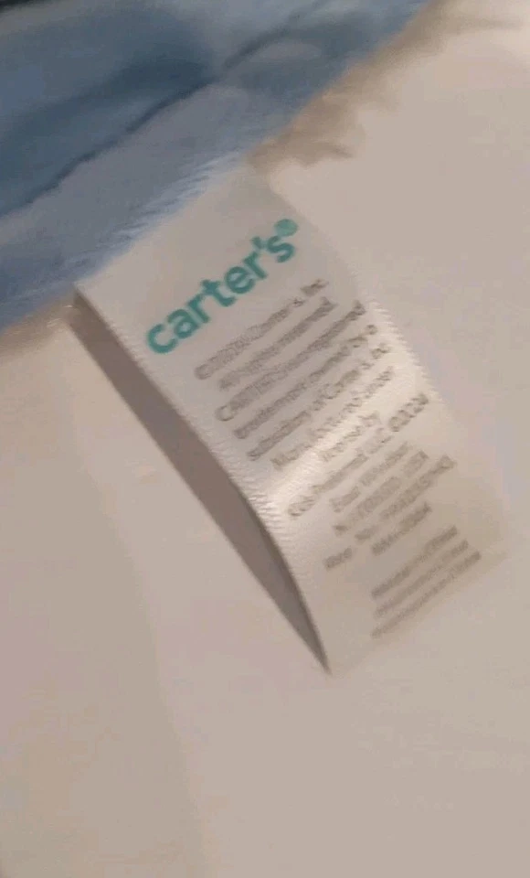 NUEVO Carter's Gris Elefante Lovey Seguridad Bebé Manta Blankie Peluche Nuevo con Etiquetas Azul Foto 2 de 4