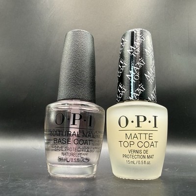 OPI Matte Top Coat and Natural Nail Base Coat DUO Set 15ml Women s Beauty
