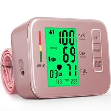 Blood Pressure Monitor,Pink Blood Pressure Machine Bp Cuff Automatic Upper Ar...