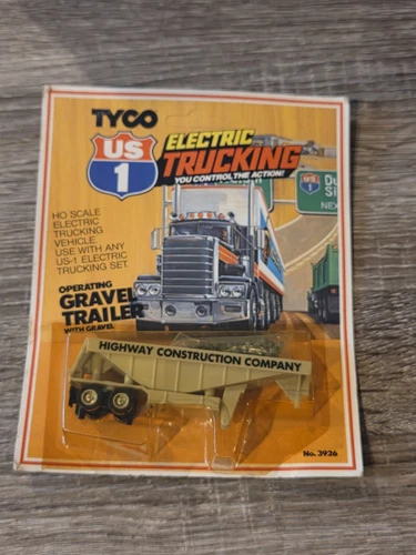 Tyco US-1 Electric Trucking Highway Construction Company Gravel Trailer HO Slot