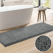 HOMEIDEAS Bathroom Rug Runner Grey 20x60 inch, Ultra Soft and Absorbent