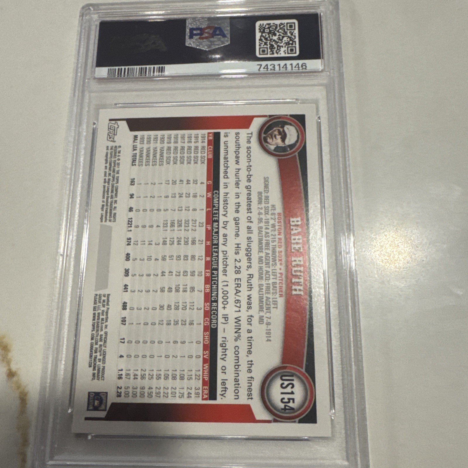 2011 Babe Ruth Topps Update #US154 Diamond Anniversary PSA 10 💎 GEM MINT SOX view 6