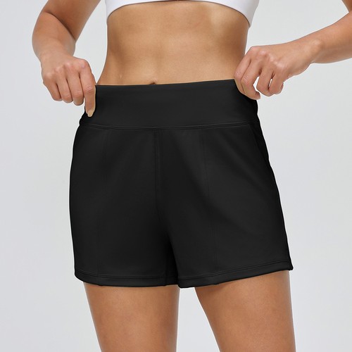 Damen Sommer Atmungsaktiv Fitness Sport Shorts Hohe Taille Abnehmen Yoga Shorts - Bild 23 von 26