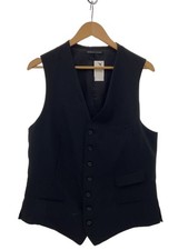 YOHJI YAMAMOTO POUR HOMME VEST MEN COLOR BLACK MATERIAL WOOL SIZE L USED