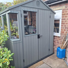 Outdoor Resin Potting Shed Plastic Garden Summerhouse Storage Mini Greenhouse