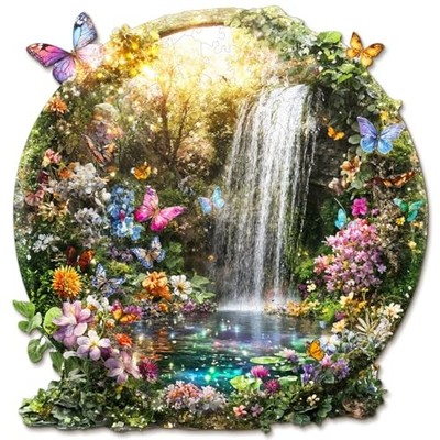 Wooden Puzzles for Adults, Butterflies and Waterfalls Jigsaw Small Butterfly