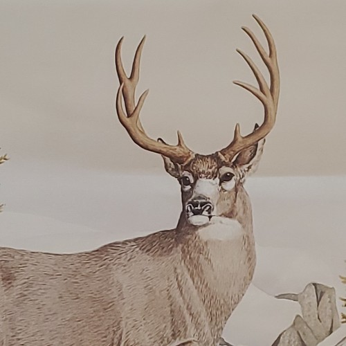 Vintage CALENDAR ART Litho Print Mule Deer Early Winter By Dale C Thompson 1988 - 第 8/17 張圖片