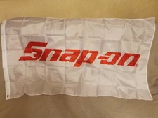 Wei&szlig;e Snap On Tools Flagge Banner Garage Werkstatt
