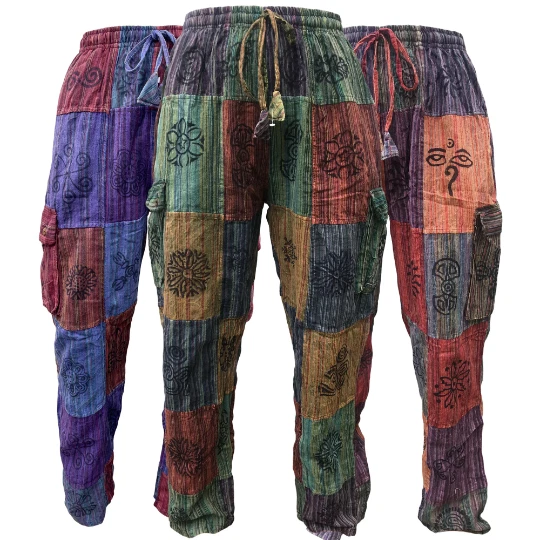Patchwork HaremPants Festival Cotton Hippie Trousers Hippy OM Trouser Boho Gypsy