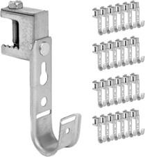 Galvanized Steel Beam Clamp J Hook 3/4” - 25 Pack for Cable Management