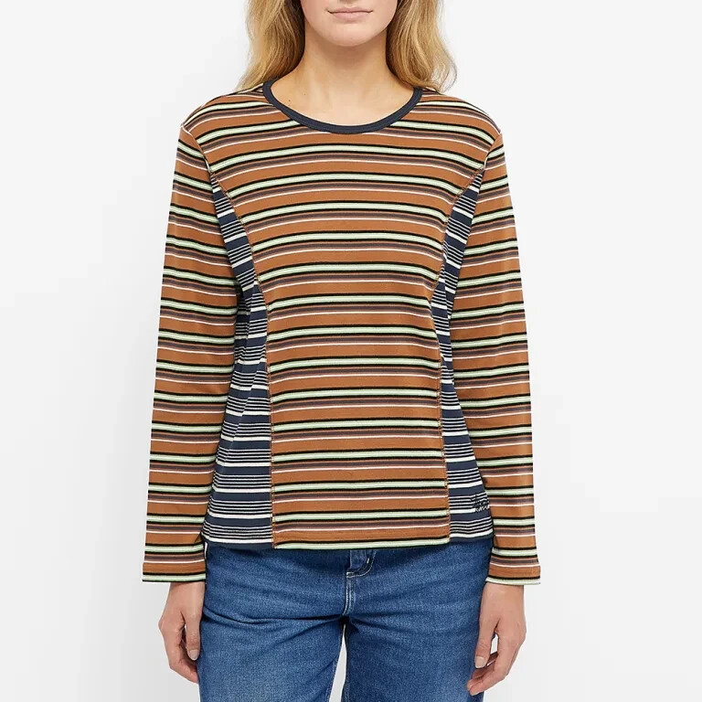 トップス StussyBaja Stripe Long-Sleeve Crew Tee STUSSY MEN'S LONG SLEEVE BOLD STRIPE CREW SWEAT ORANGE BLUE