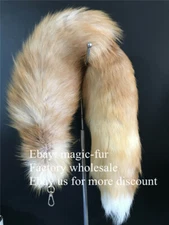 70cm 27" Extra long large Real Crystal Fox Tail Keychain Cosplay Fur tail Toy