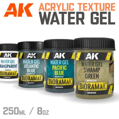 AK Interactive: WATER GEL Terrains - Acrylic Texture FX - 250ml 8.5oz